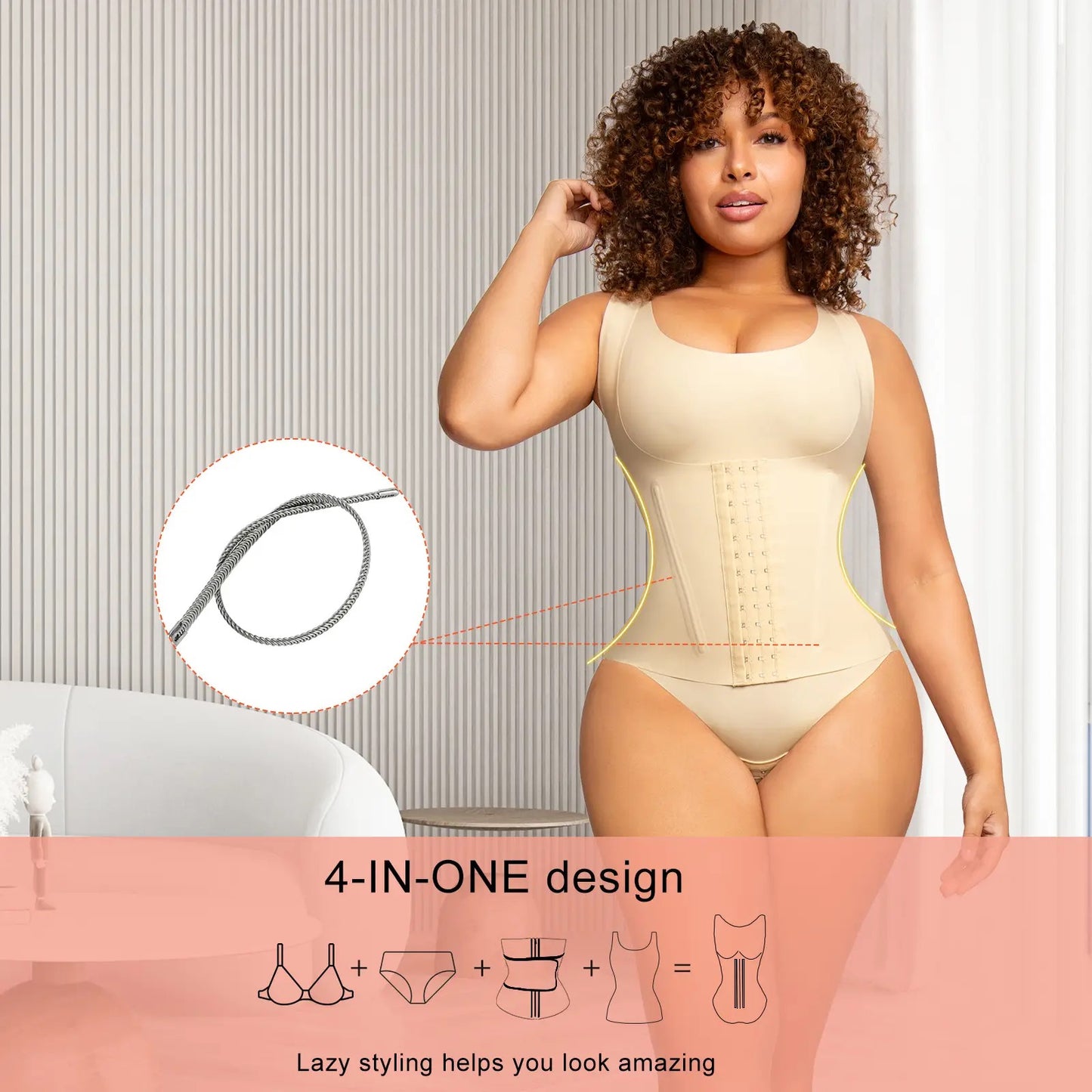 Gaine bodysuit avec crochets